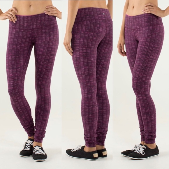 Lululemon Wunder Under Pant Textured Ziggy Wee August Glo Raspberry Glo Light 4 - Picture 3 of 13